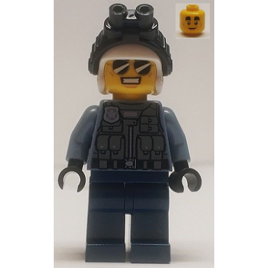 police officer - duke detain sand blue police jacket dark blue legs white helmet
