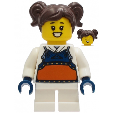 madison maddy - white robe with dark blue and dark orange bogu armor