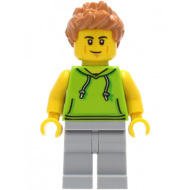 car driver - male lime hoodie light bluish gray legs medium nougat hair