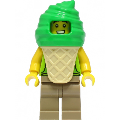 ice cream vendor - male lime hoodie bright green ice cream suit