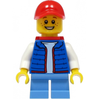 billy - blue vest red backpack