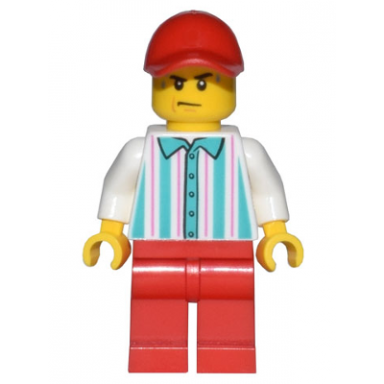 hot dog vendor - red legs and cap sweat drops