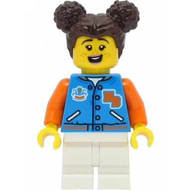 passenger - female dark azure sports jacket white medium legs dark brown hair