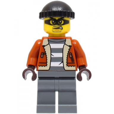 police - city bandit crook male dark orange jacket dark bluish gray legs black knit cap