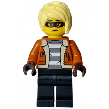 police - city bandit crook female dark orange jacket black legs bright light yellow hair