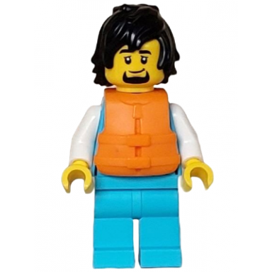 arctic explorer - male stethoscope medium azure legs black hair orange life jacket