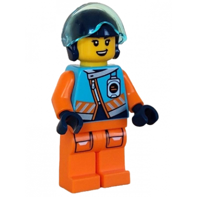 arctic explorer pilot - female medium azure jacket name badge dark blue helmet trans-light blue visor