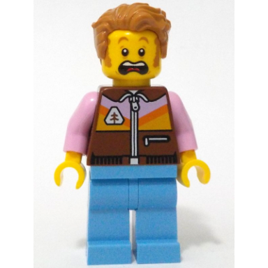 camper - male reddish brown jacket medium blue legs medium nougat tousled hair