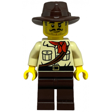 city jungle explorer - tan shirt dark brown legs and fedora
