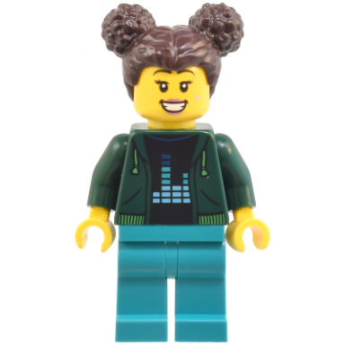 robot world patron - female dark green hoodie dark turquoise legs dark brown hair