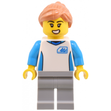 robot world attendant - female white uniform jersey light bluish gray legs nougat hair