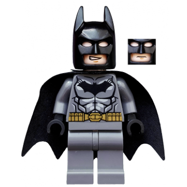 batman - dark bluish gray suit gold belt black hands starched cape