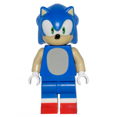 sonic the hedgehog - tan face and arms grin to left