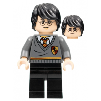 harry potter - gryffindor stripe and shield torso black legs tousled hair