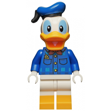 donald duck - plaid shirt with yellow buttons