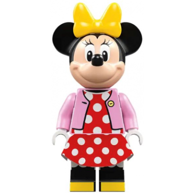 minnie mouse - bright pink jacket red polka dot dress yellow bow