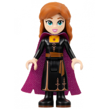anna - black dress magenta and dark purple cape narrow smile