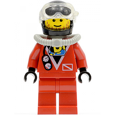 divers - red diver 2 red legs black helmet