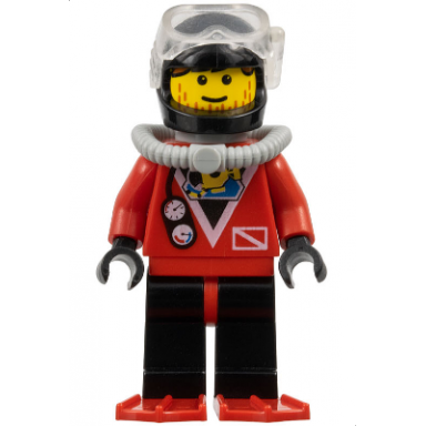 divers - red diver 2 black legs with red hips black helmet brown bangs stubble red flippers