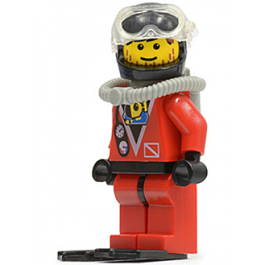 divers - red diver 2 red legs with black hips black helmet brown bangs stubble