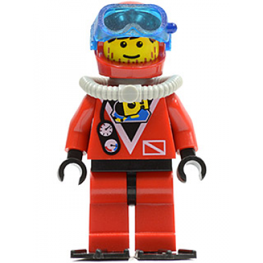 divers - red diver 1 red legs with black hips red helmet light gray scuba tank flippers