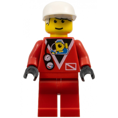 divers - red diver 2 white cap