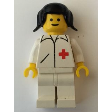 doctor - straight line white legs black pigtails hair