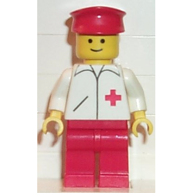 doctor - straight line red legs red hat