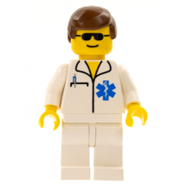 doctor - emt star of life white legs brown male hair sunglasses