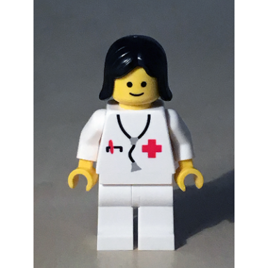 doctor - stethoscope white legs black female hair reissue