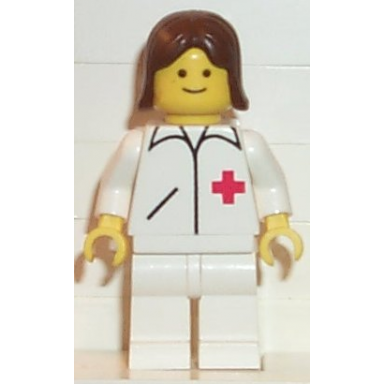 doctor - straight line white legs brown female hair