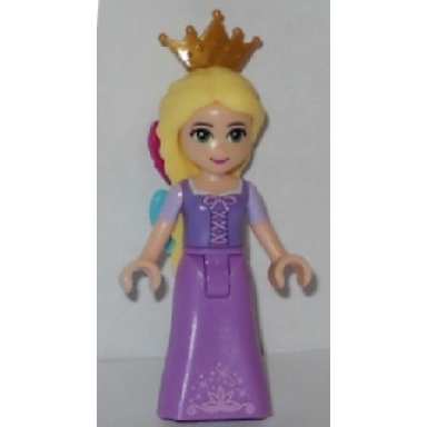 rapunzel - mini doll magenta and medium azure bows pearl gold tiara
