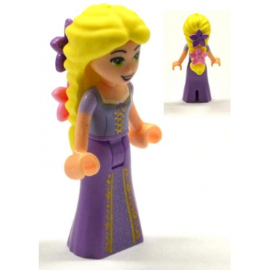 rapunzel - mini doll bright pink and dark purple flowers