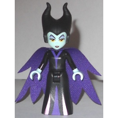 maleficent - mini doll lavender eye shadow red lips dark purple cape