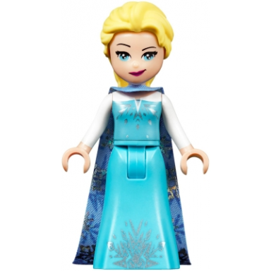 elsa - medium blue long narrow cape white sleeves