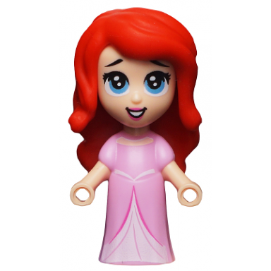 ariel human light nougat - micro doll bright pink long dress