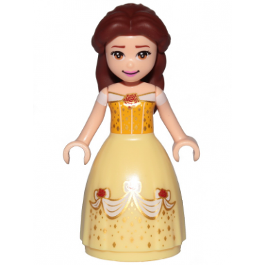 belle - dress with red roses white sleeves