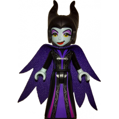 maleficent - mini doll medium lavender eye shadow red lips dark purple cape