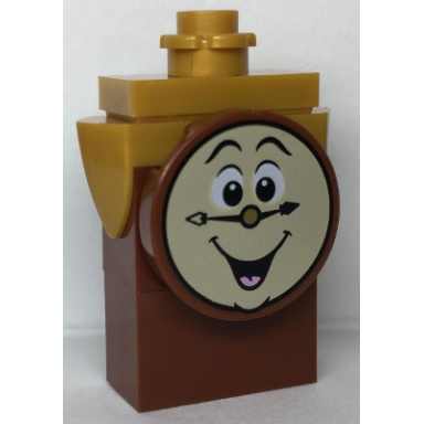 cogsworth - printed face pearl gold top no pendulum sticker