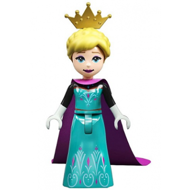 elsa coronation elsa - dark turquoise dress black sleeves and magenta cape