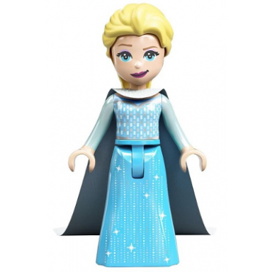 elsa - medium azure skirt medium blue long narrow glitter cape closed mouth