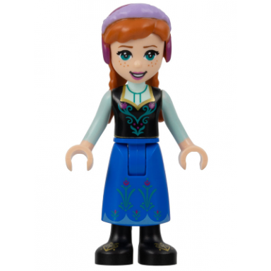 anna - blue skirt black boots and black top light aqua sleeves without cape