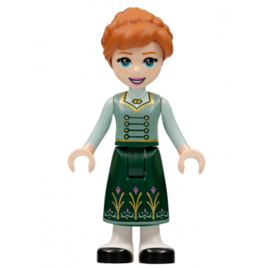 anna - dark green skirt with flowers sand green vest light aqua sleeves