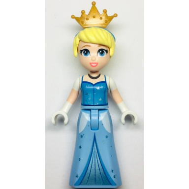 cinderella - bright light blue and metallic light blue dress medium blue top pearl gold tiara