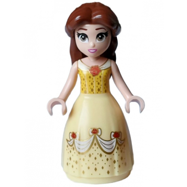 belle - dress with red roses no sleeves dark pink lips open mouth long eyelashes
