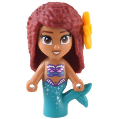 ariel mermaid medium nougat - micro doll bright light orange flower