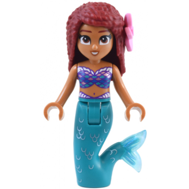 ariel mermaid medium nougat - mini doll bright pink flower
