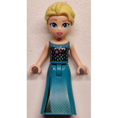 elsa - dark turquoise dress and dark green halter top