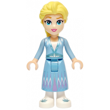 elsa - medium blue skirt white shoes small open mouth smile