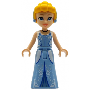 cinderella - bright light blue and metallic light blue dress bright light orange hair